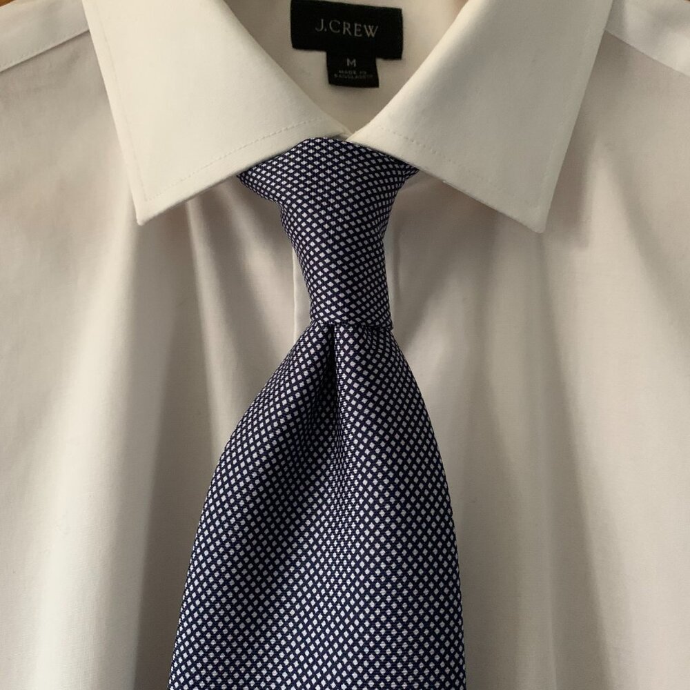 NEXT blue silk tie with white dots